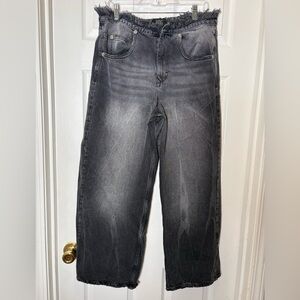 BDG Urban Outfitters Charcoal Frayed Waist Wide Leg Jeans. Size 29